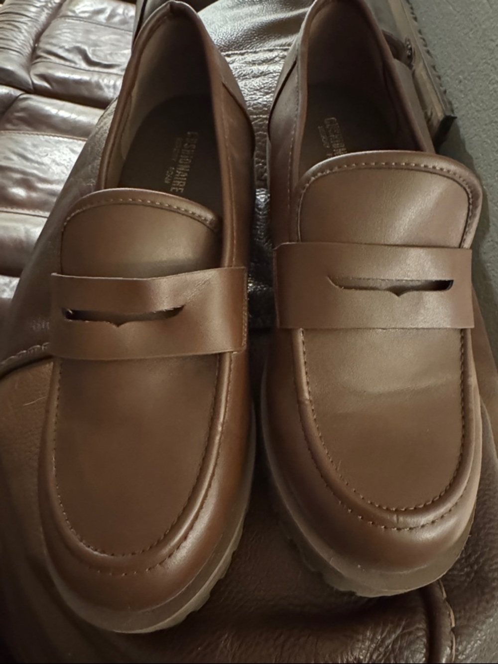 Cushiionaire Memory Foam Brown Penny Loafers - in Brown 9 W